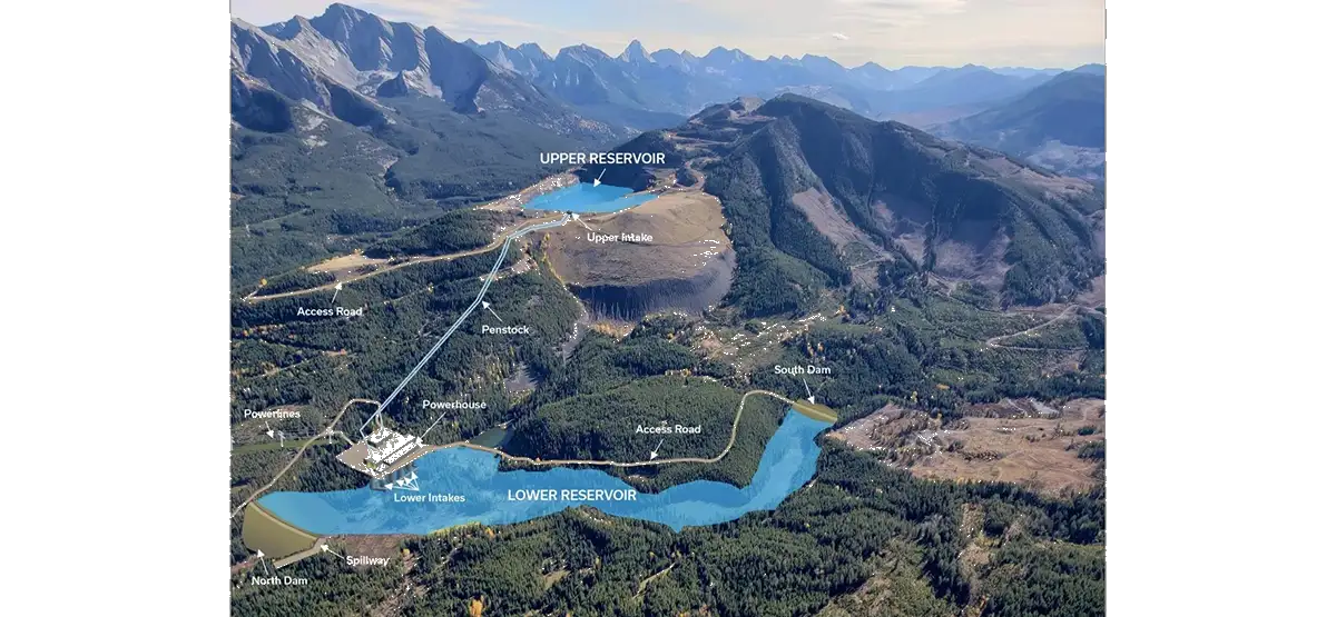 Overhead view of Montem Resources plan for Tent Mountain development near Crowsnest Pass.